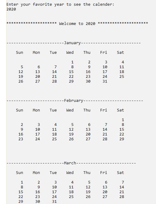 making a calendar app full project by c programming