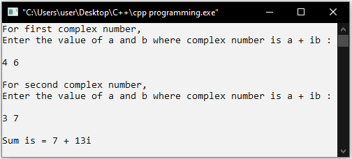 c-program-to-add-two-complex-number-complex-number-addition-by-c